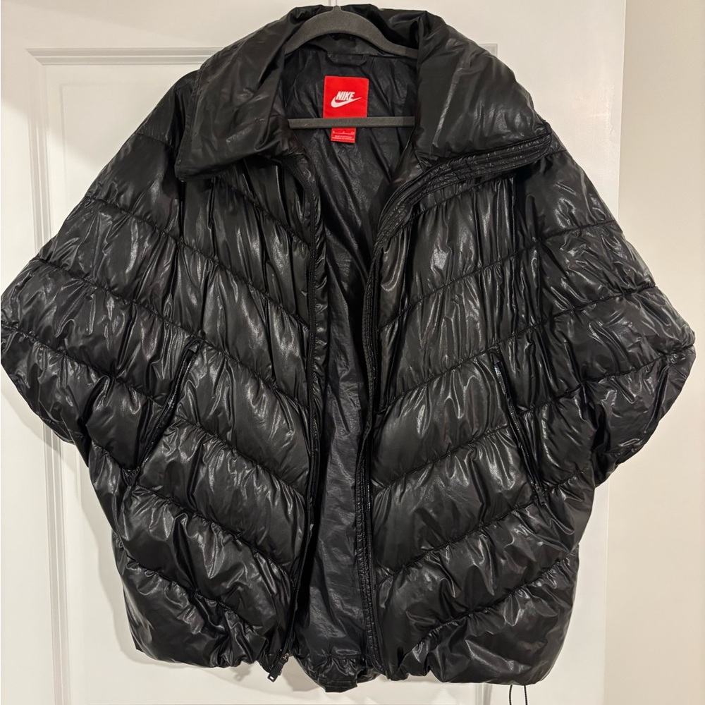 Nike Womens Cascade Duck Down Filled Puffer Poncho Jacket Pockets Sz Small